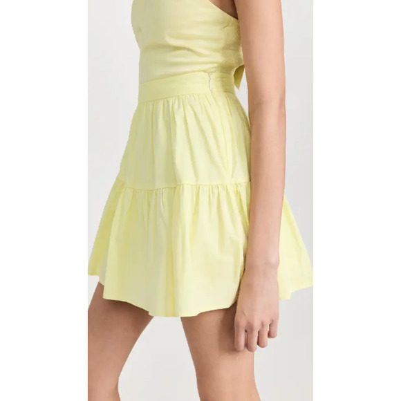 NEW STAUD Sea Mini Skirt Stretch Cotton Buttery Ruffled Sunray Women's Size 10 - Picture 4 of 11